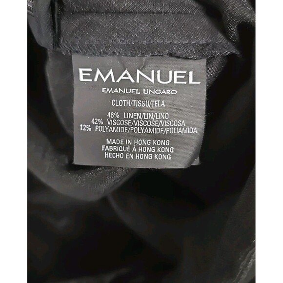 Emanuel Ungaro Linen Blend Maxi Skirt Black Women’s Size 12 /46 - Picture 5 of 7